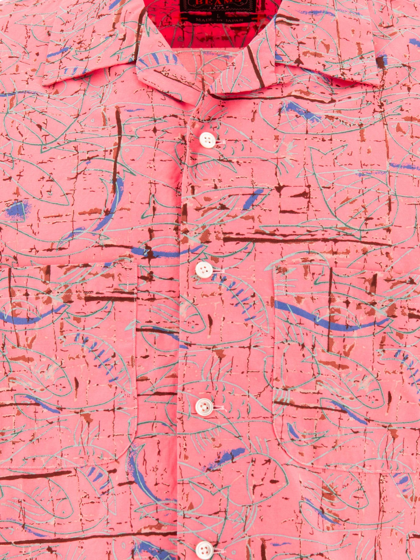 BEAMS PLUS Pink Printed shirt